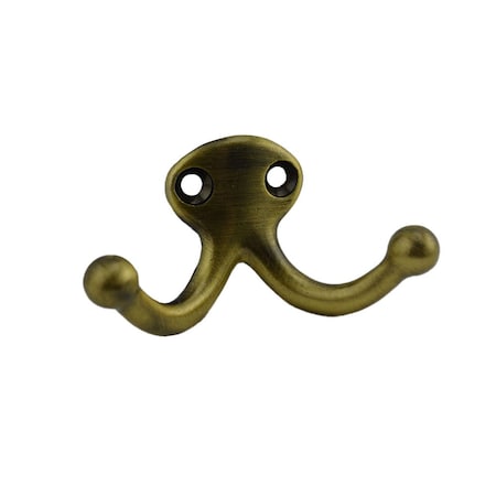 Ives Commercial Aluminum Double Wardrobe Hook Antique Brass Finish 582A5